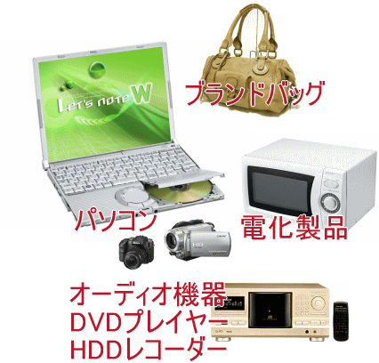 家電、AV機器、テレビ、ビデオ、オーディオ機器、パソコンなど高く買い取ります。